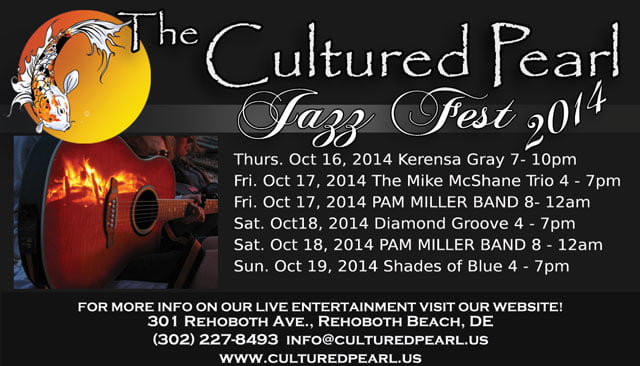 Rehoboth Jazz Fest 2014 Line up at the Cultured Pearl