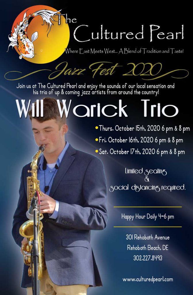 Will Warick Trio at Cultured Pearl Rehoboth Beach Jazz Festival