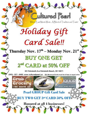 The Cultured Pearl’s Famous Holiday Gift Card Sale 2016 is Coming!