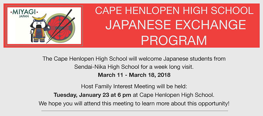 Cape High School welcomes Japanese students from Sendai-Nika High