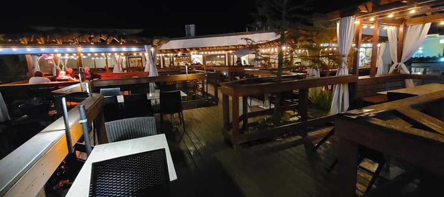The Cultured Pearl Deck at Night